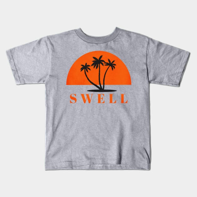 Swell Tropical Sunset Kids T-Shirt by Bananas T-Shirts